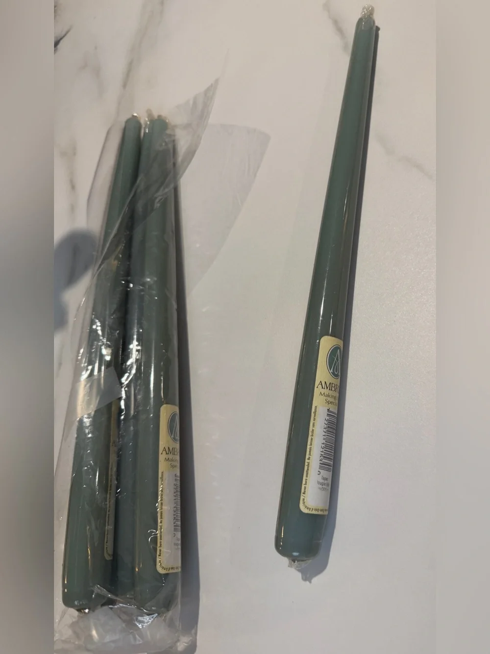 Sage Green Taper Candles - Set of 5